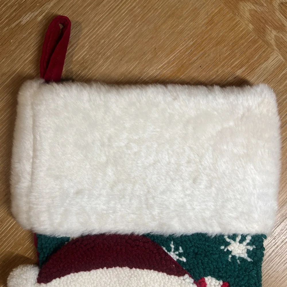 JC Penney Home Collection‎ 3D Santa Christmas Stocking Jingle Bell Hooked Yarn